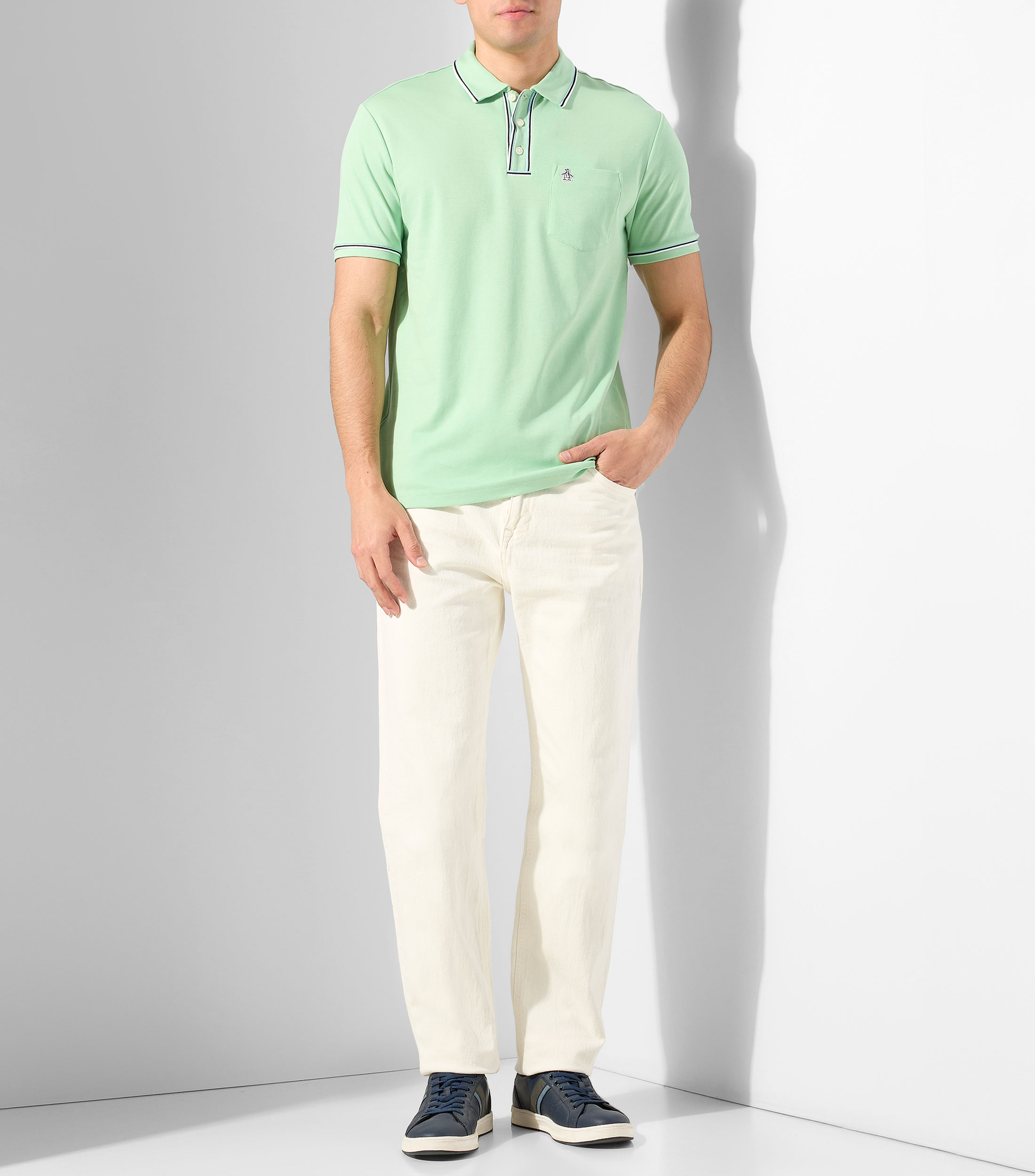 Playera tipo polo manga corta lisa Hombre